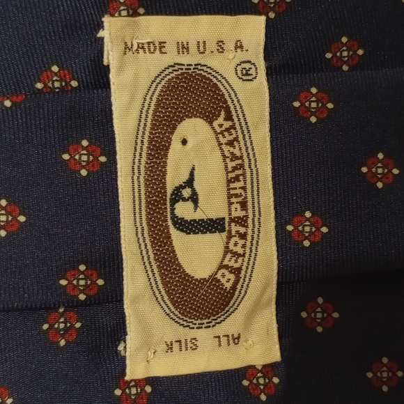 Mens Vintage Bert Pulitzer Silk Tie - Picture 2 of 3